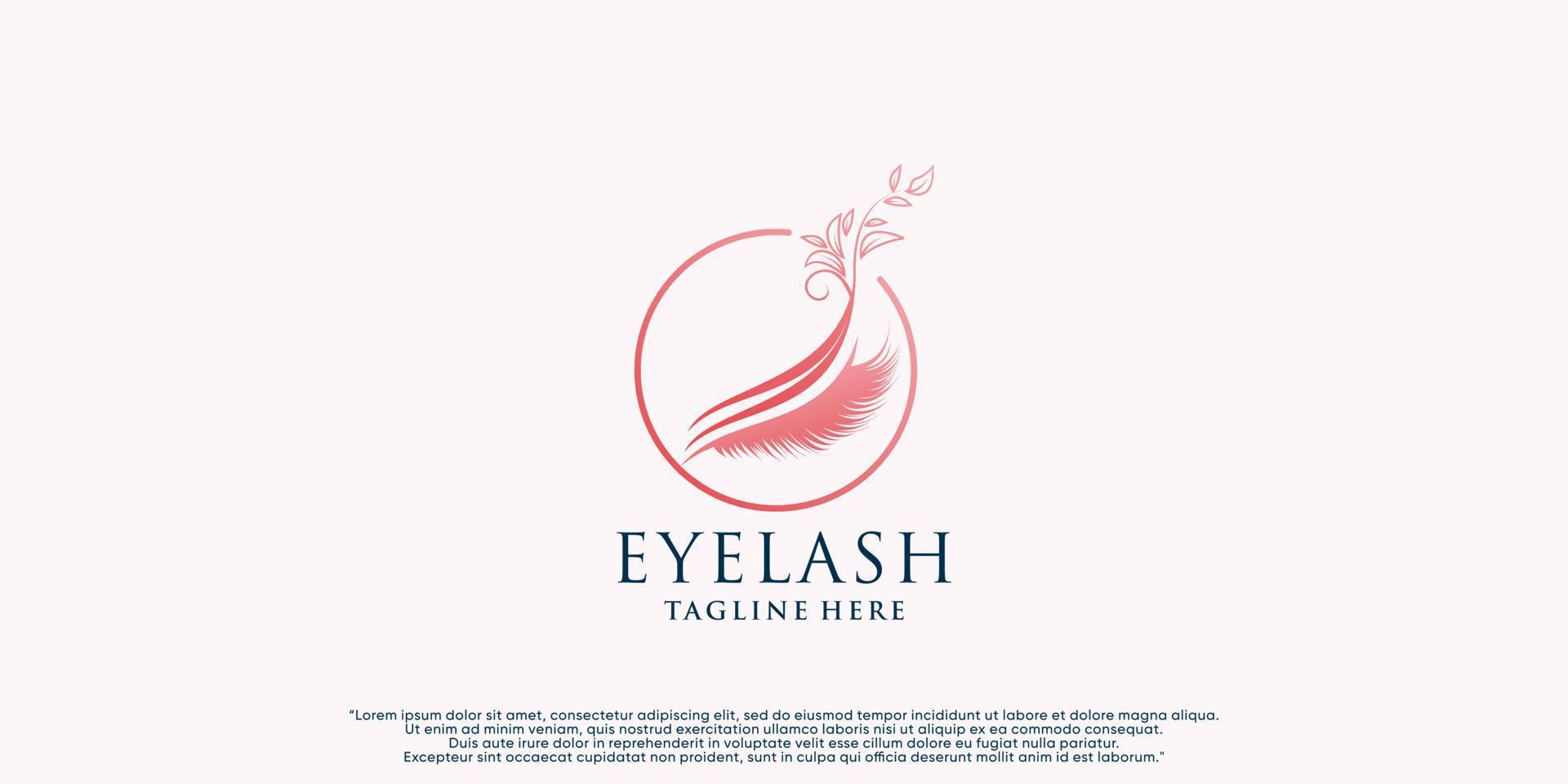 Eyelash logo design with creative concept Premium Vector