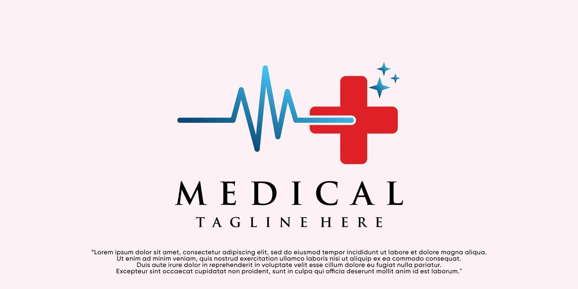 Medical logo design with creative concept vector