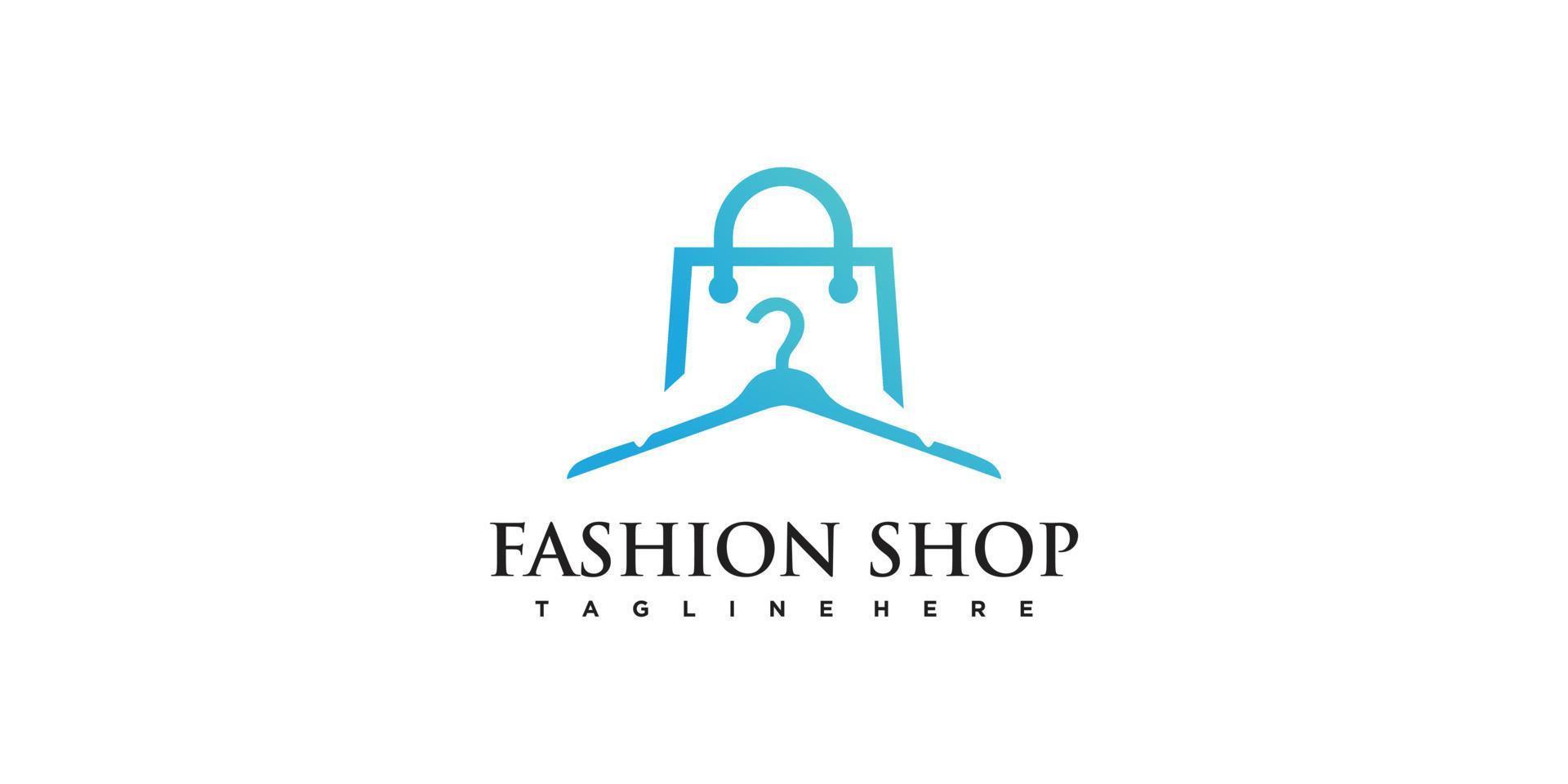 Fashion shop logo design with creative concept Premium Vector