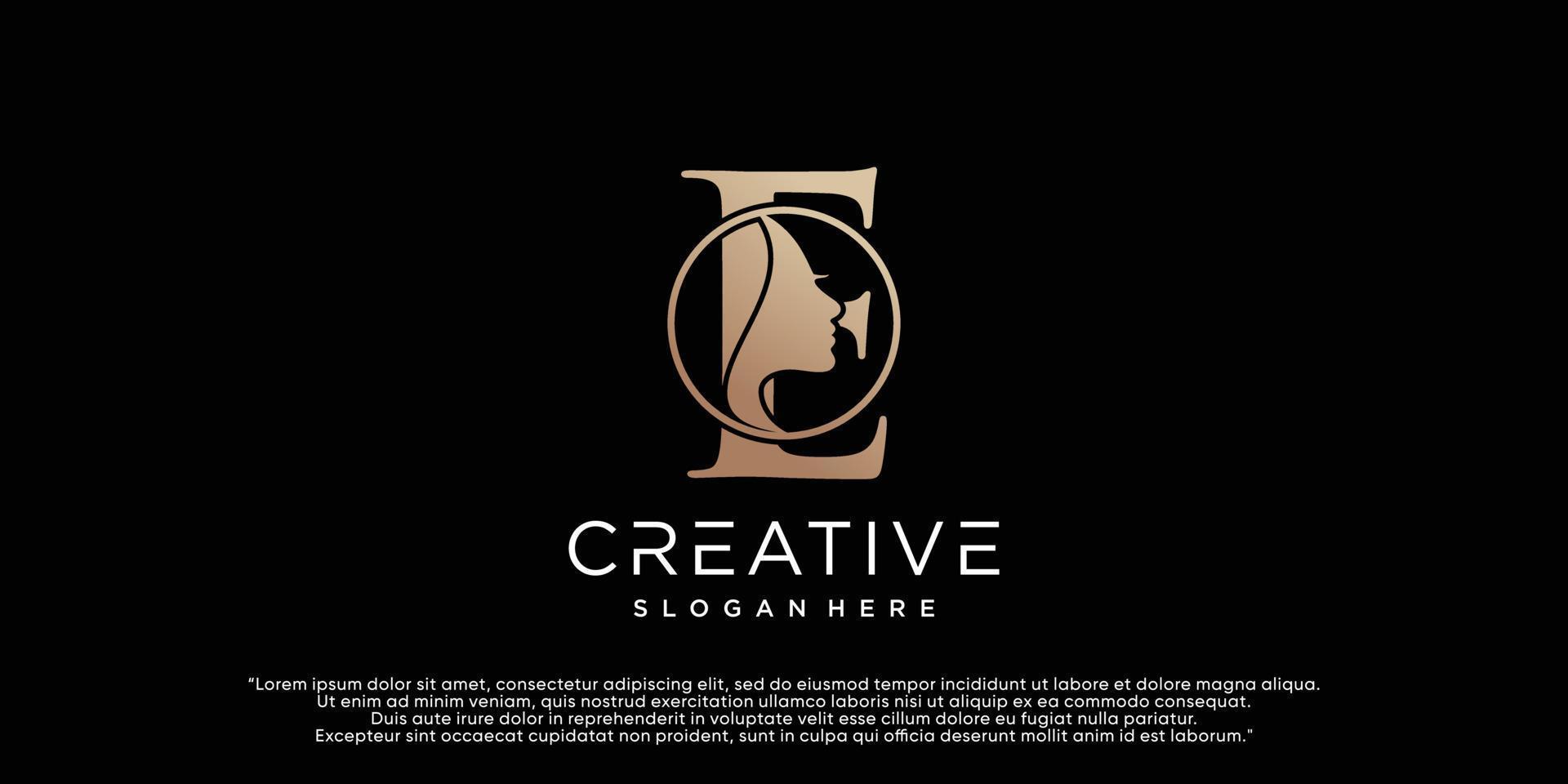 Letter E logo design with creative concept Premium Vector
