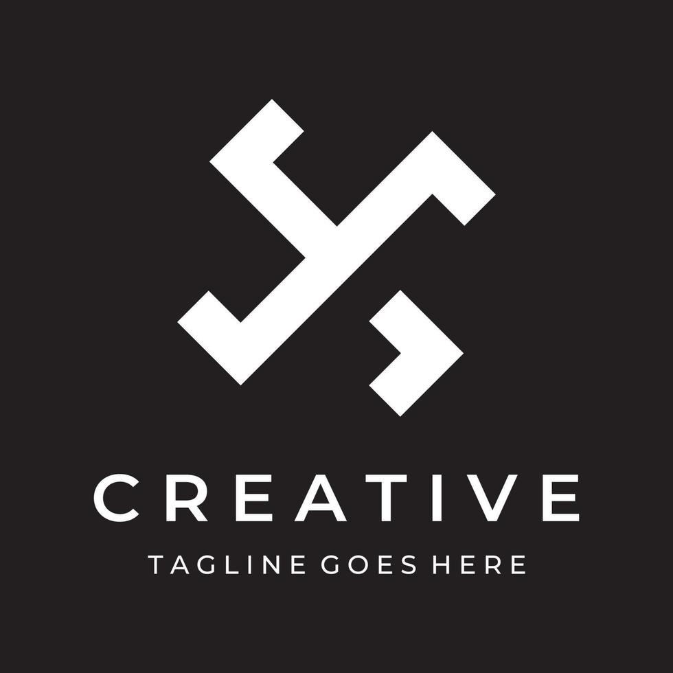 Creative design abstract logo element initial letter X geometry or monogram in trendy style.Logo for business, identity, company, vector