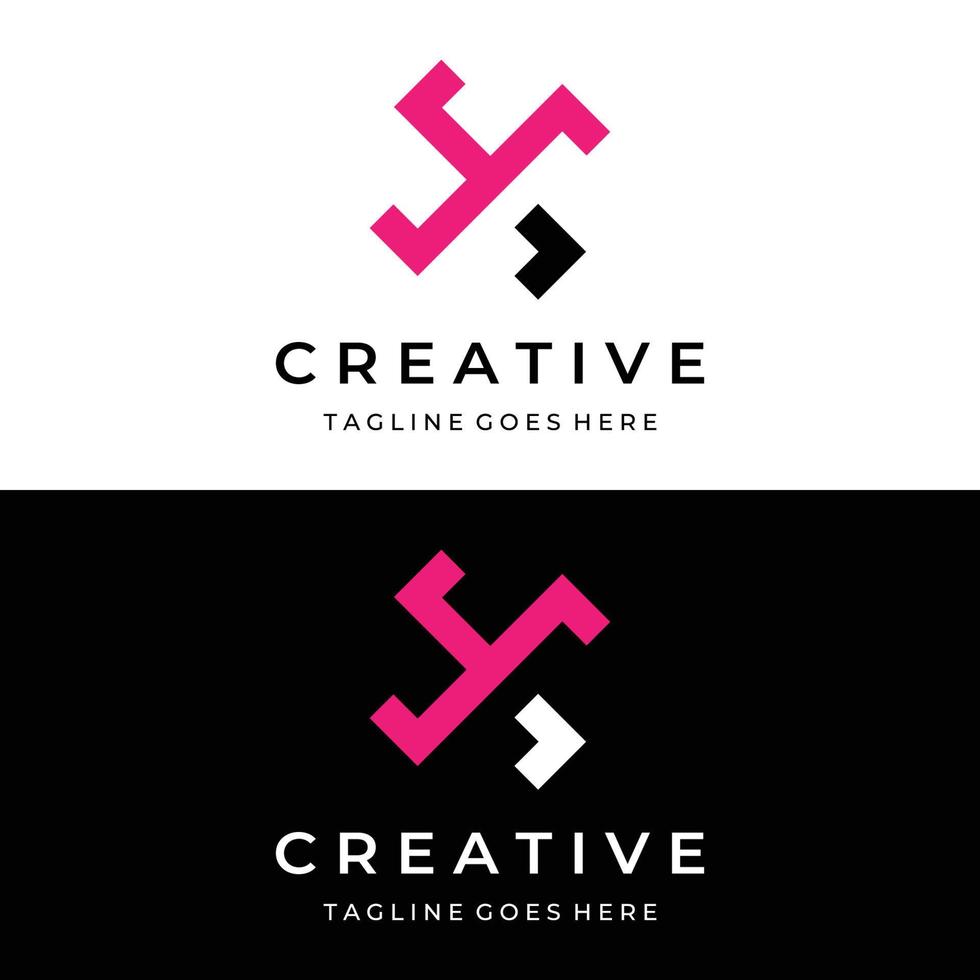 Creative design abstract logo element initial letter X geometry or monogram in trendy style.Logo for business, identity, company, vector