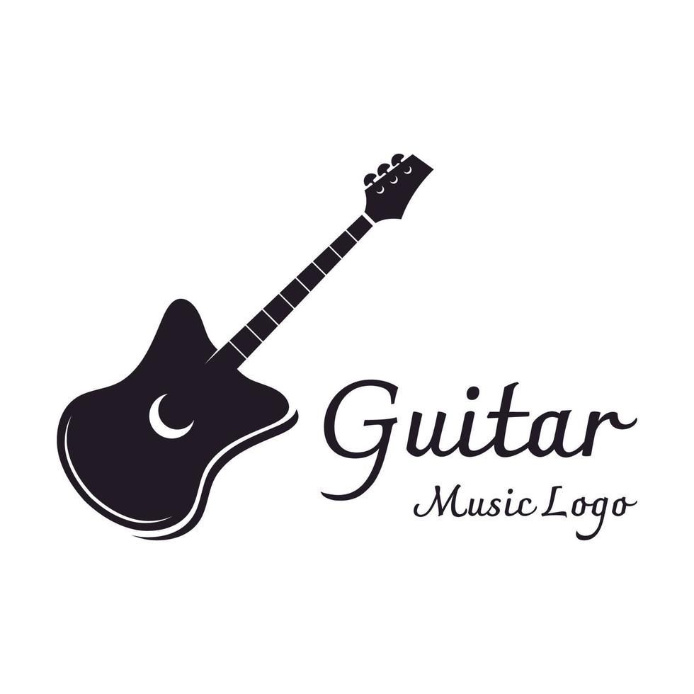 Logo design for simple guitar musical instruments, music, bands, live music, and acoustics, nightclubs. vector