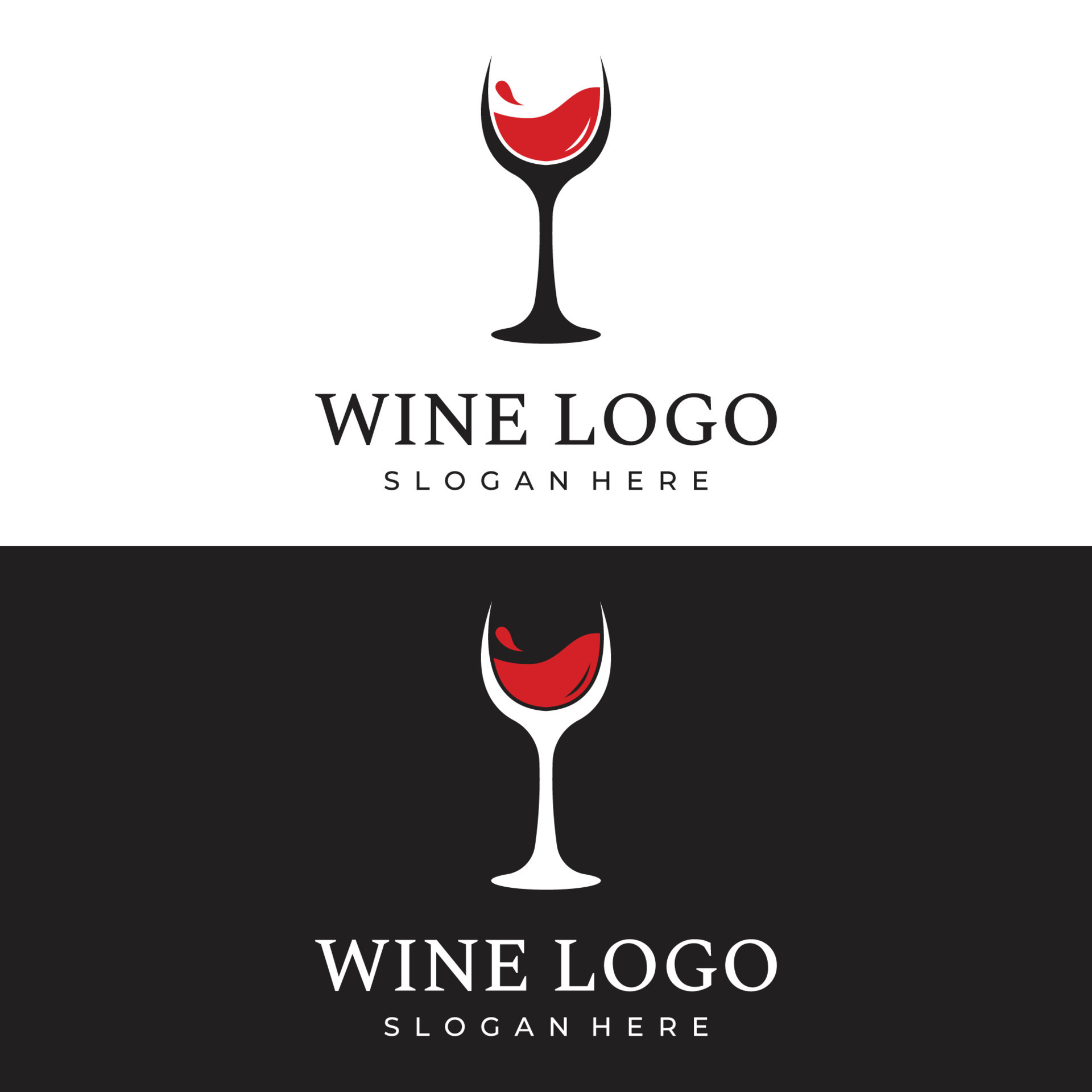 Wine logo template design with wine glasses and bottles.Logo for