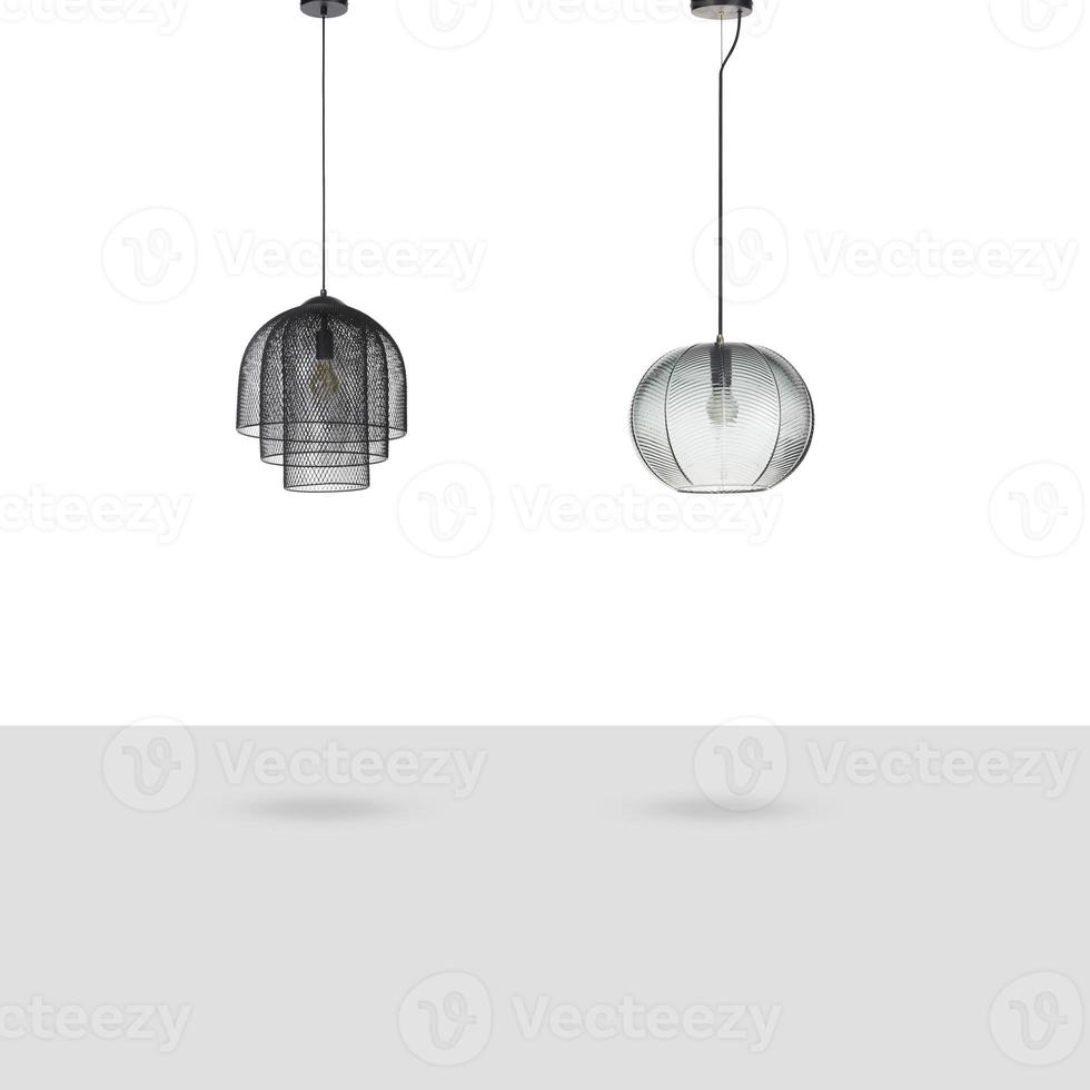 ceiling lights isolated on white background with clipping path photo