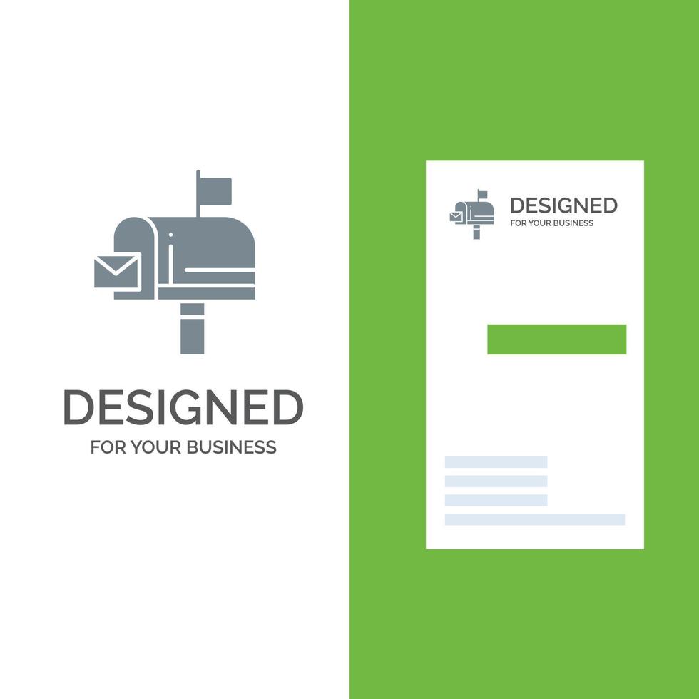 Mail Box Message Email Grey Logo Design and Business Card Template vector