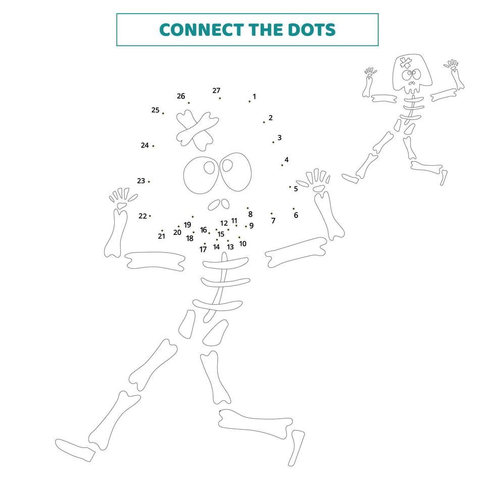 Connect the dots for the skeleton. vector