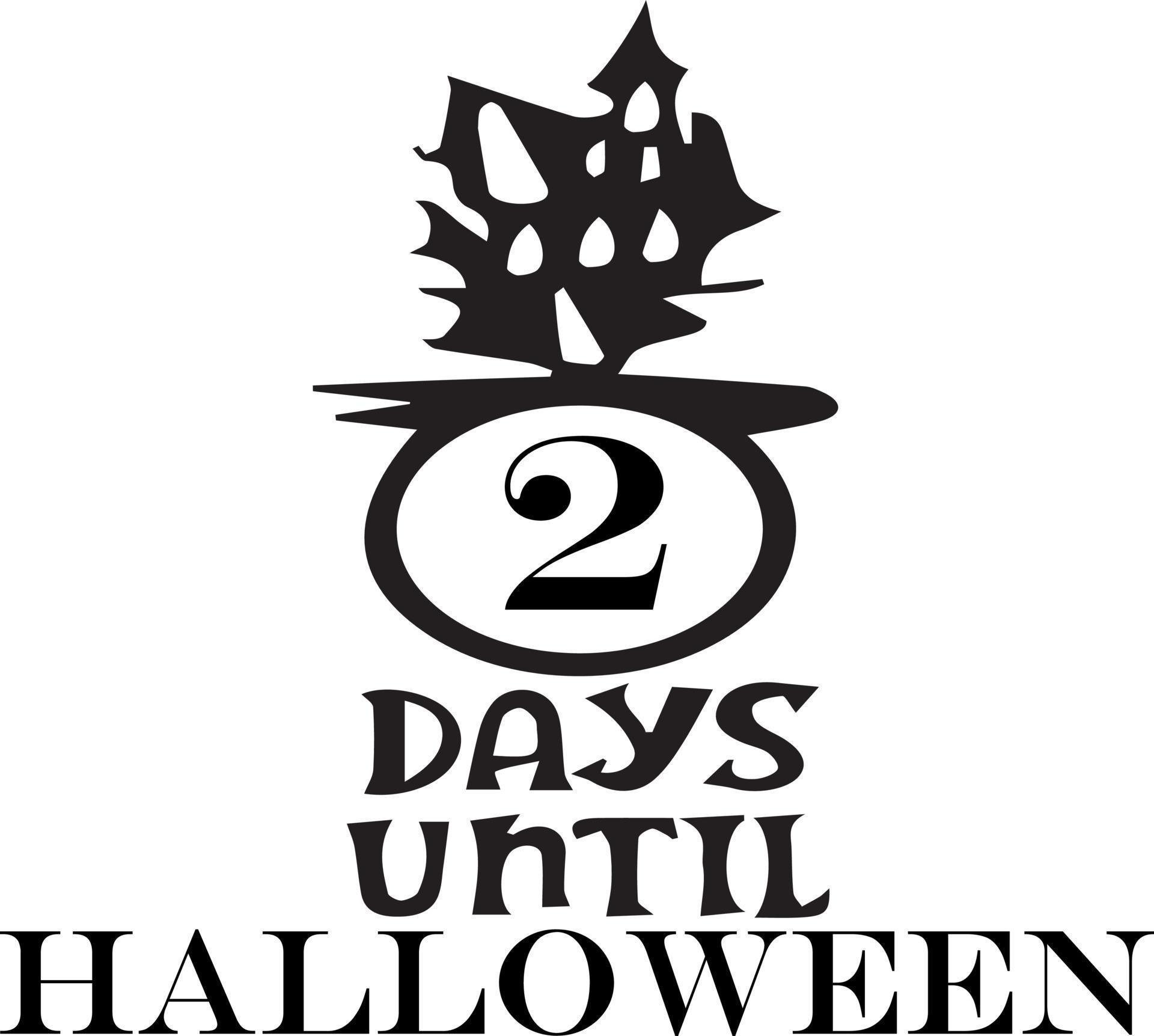 2 days until Halloween, simple design made in black 13223543 Vector Art at Vecteezy