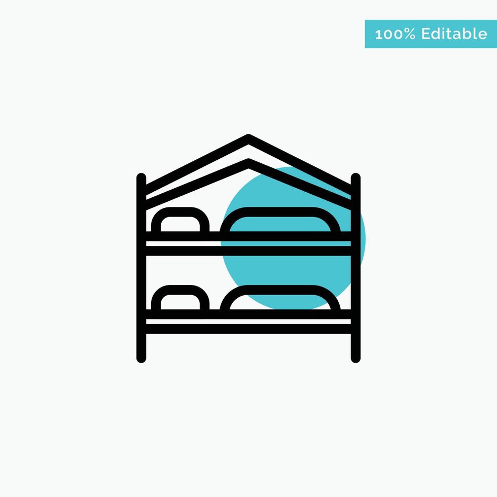 Bed Bedroom  Service Hotel turquoise highlight circle point Vector icon