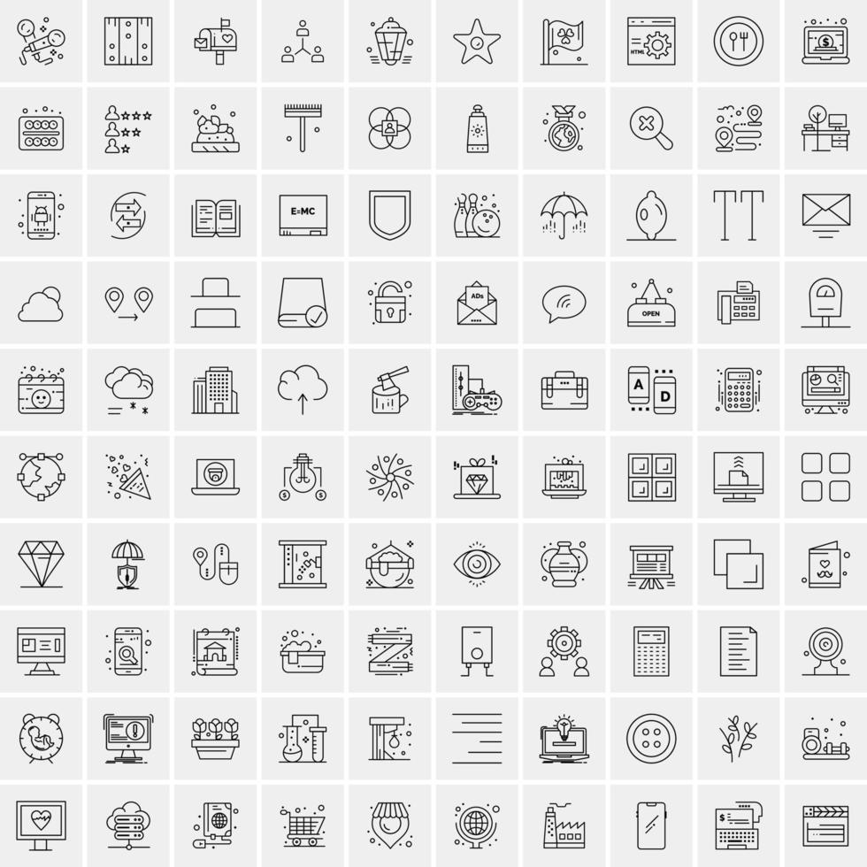 100 iconos de negocios para web y material impreso vector