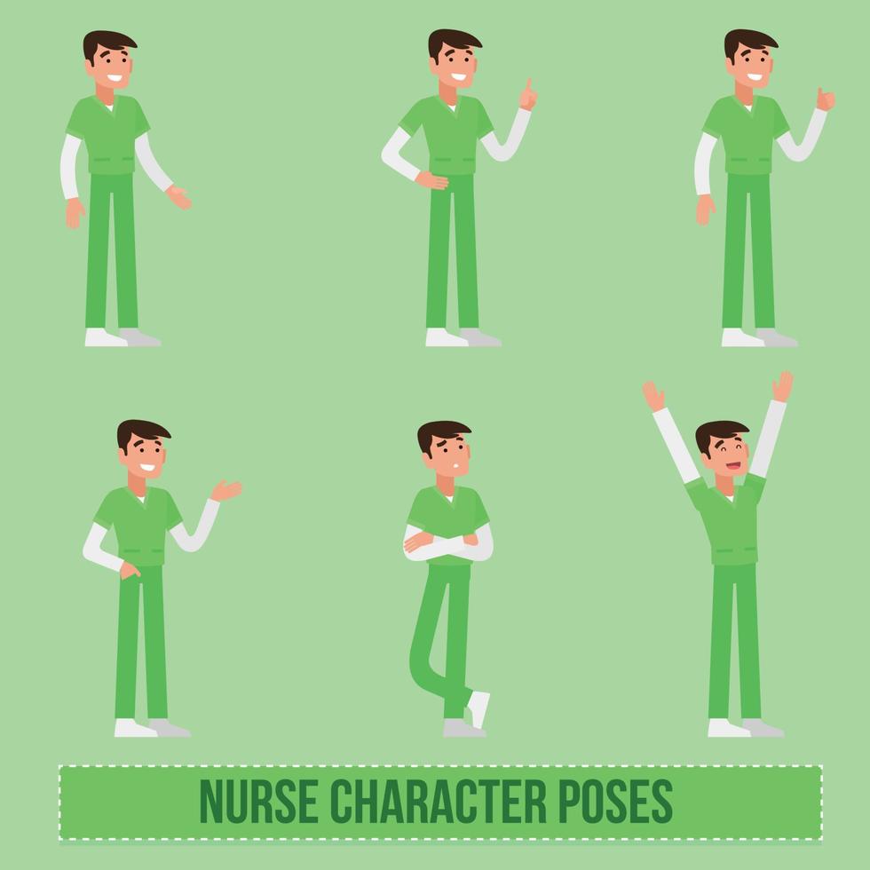 Vector Nurse Character Poses