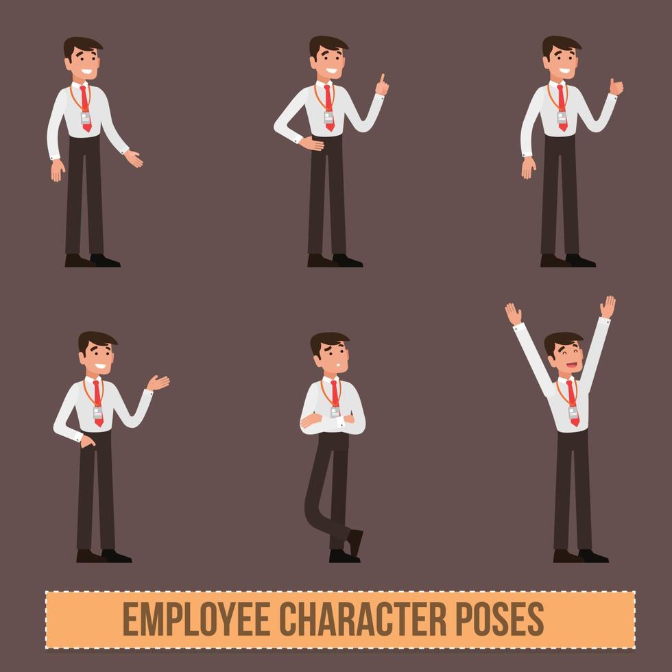 poses de carácter de empleado de vector