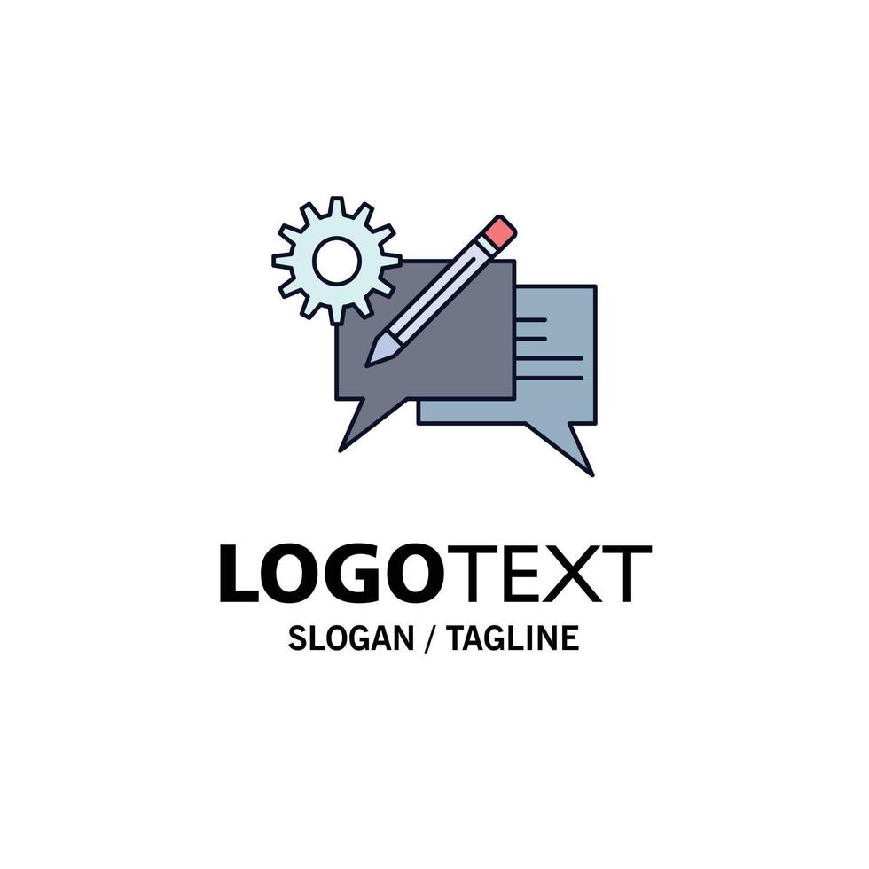 chat communication discussion setting message Flat Color Icon Vector