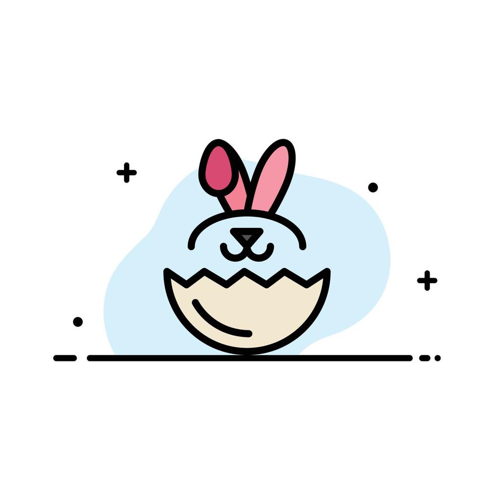Egg Rabbit Easter  Business Flat Line Filled Icon Vector Banner Template