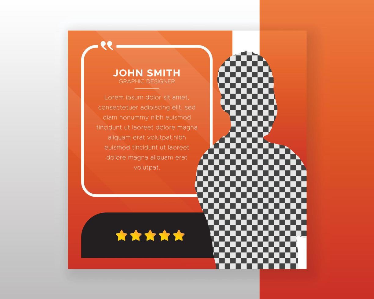 Customer feedback and client testimonial web banner social media flyer rating quote design template vector