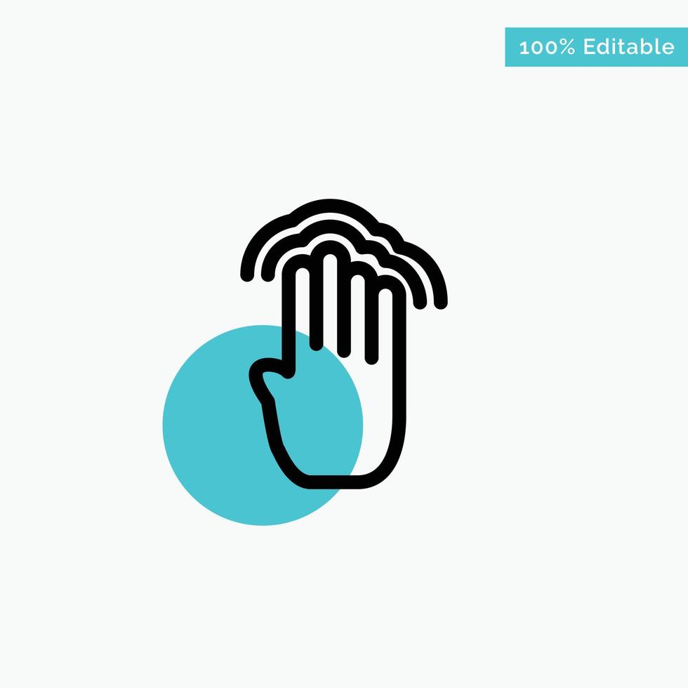 Fingers Four Gestures Interface Multiple Tap turquoise highlight circle point Vector icon