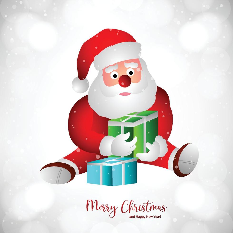 Beautiful christmas santa claus holiday card background vector