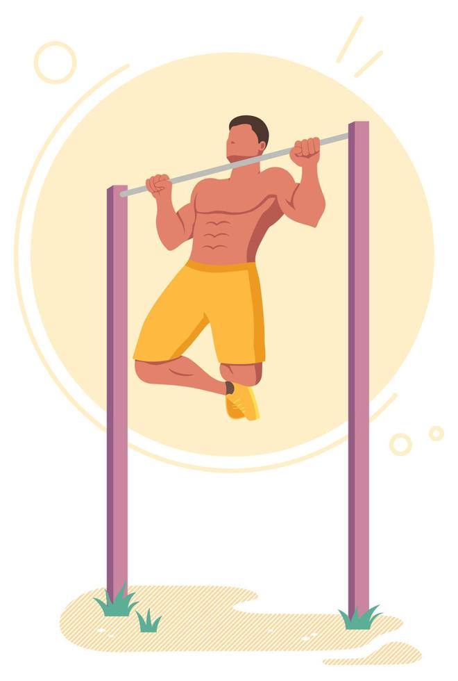 pull-ups calistenia ejercicio de peso corporal vector