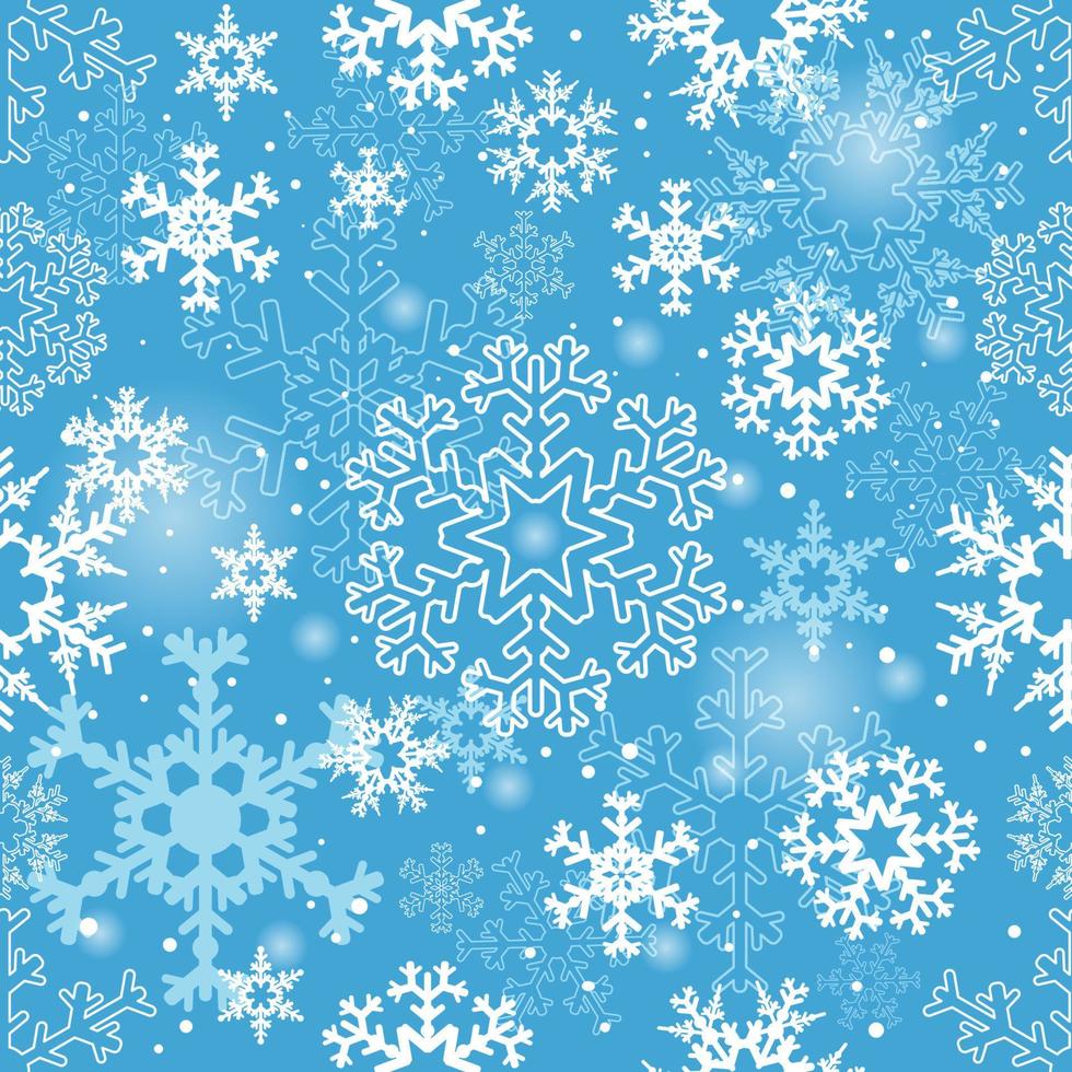 Seamless Pattern of Snowflakes vector