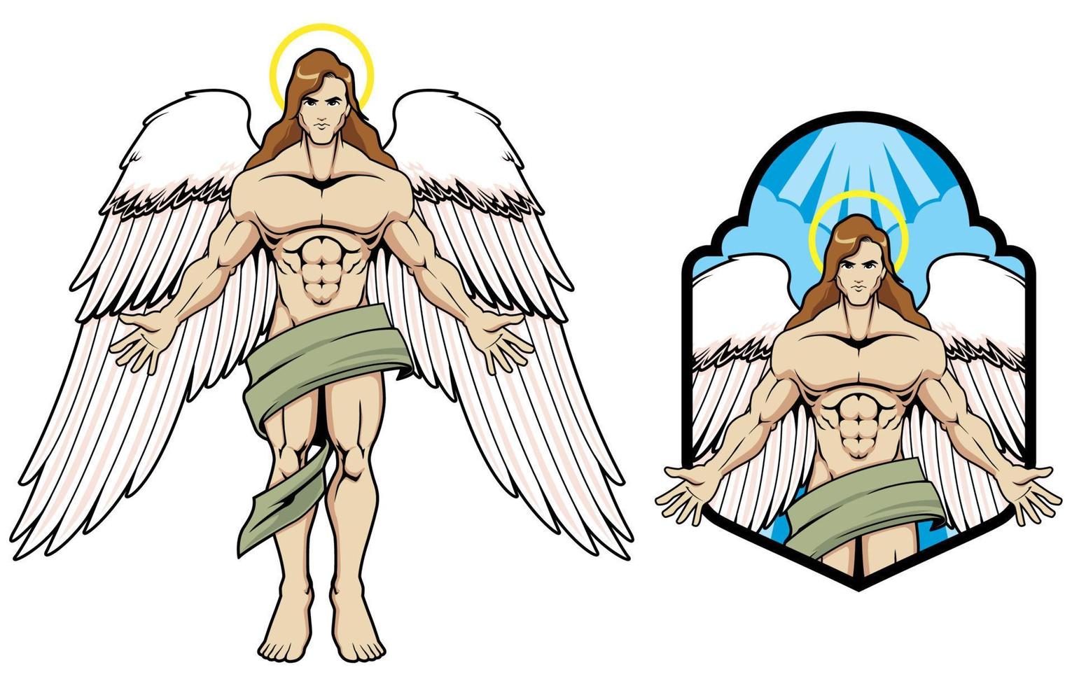 ángel mascota masculina vector