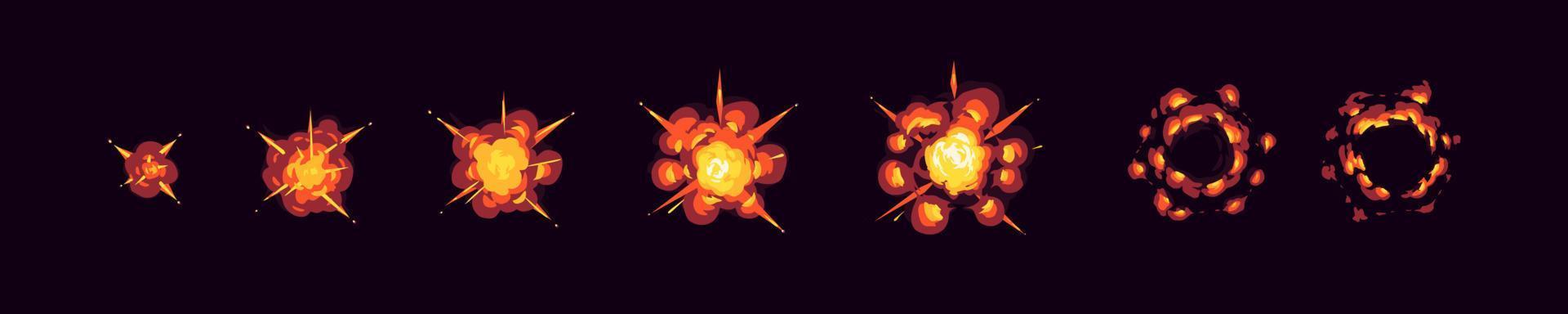 Animation sprite sheet of bomb explosion sequence vector