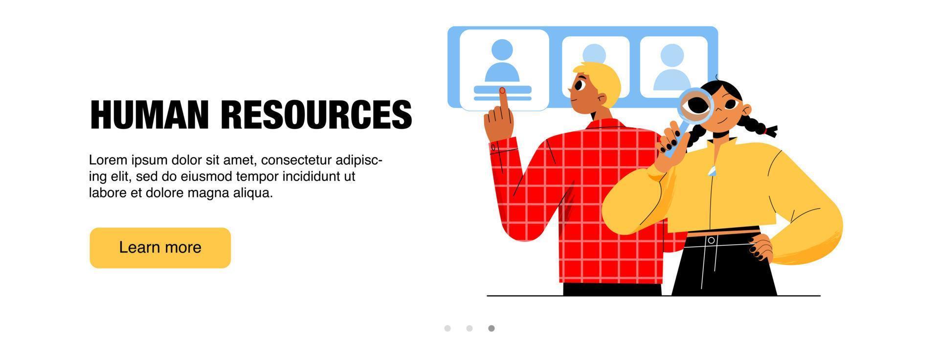Human resources, HR management, recruitment banner vector
