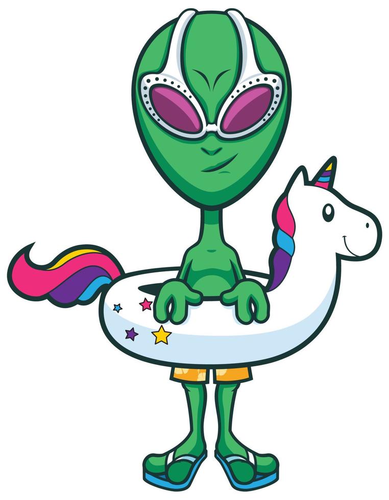 Alien Unicorn Swim Ring vector