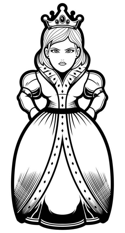 Queen Line Art vector