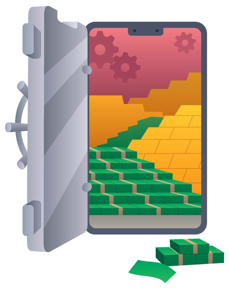 Smartphone Money Safe vector
