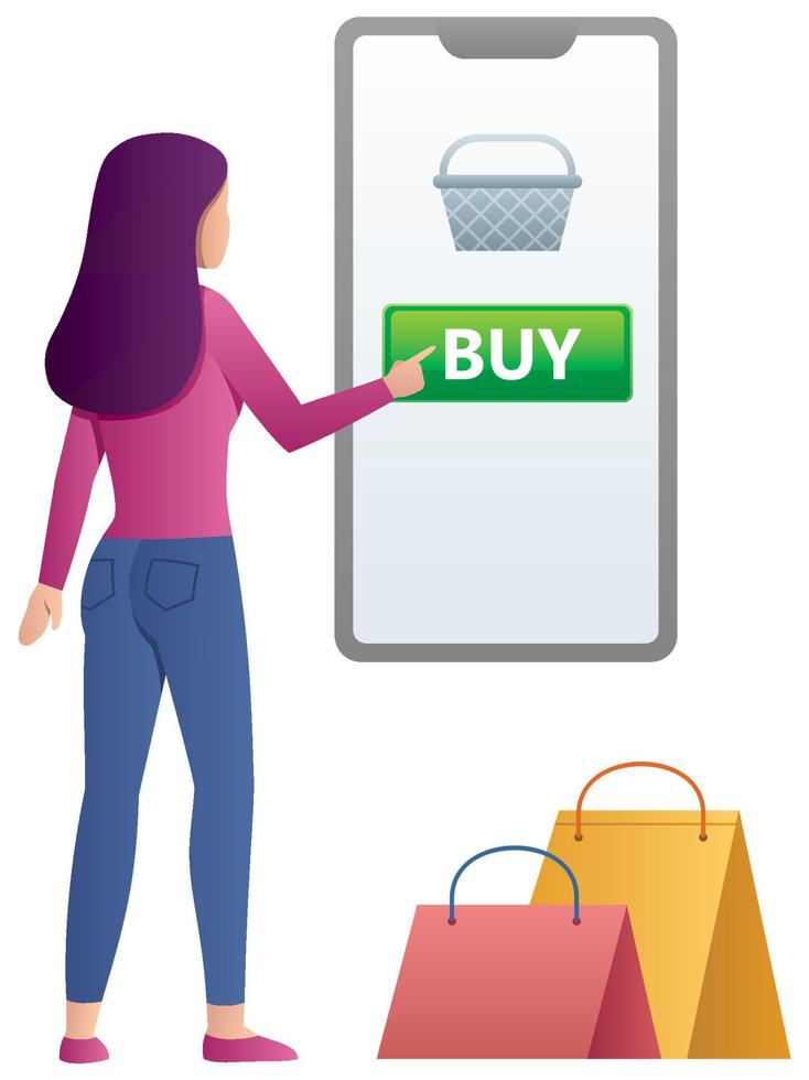 Online Purchase on White vector