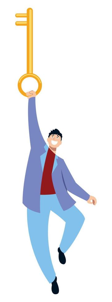 Man Holding Key vector
