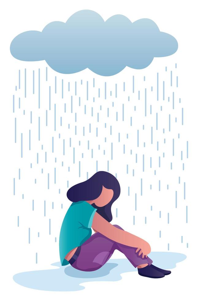 Woman in Depression vector