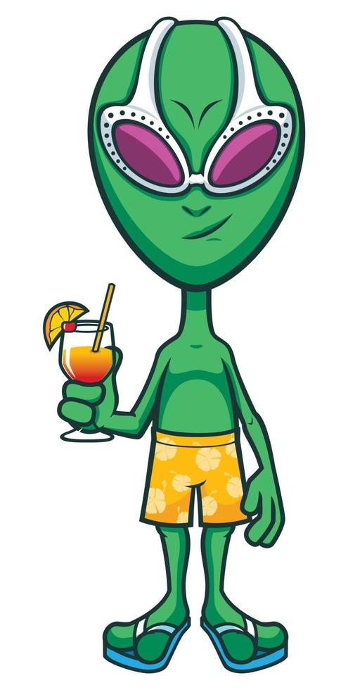 vacaciones de verano alienígenas vector