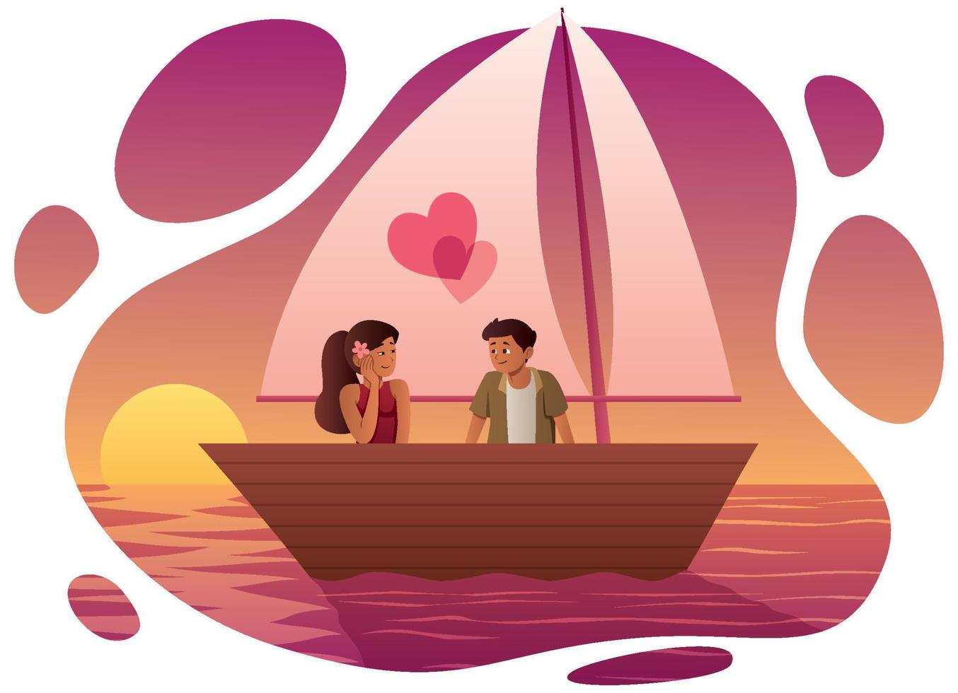 barco de amor en blanco vector