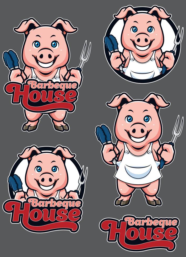 Barbeque House Mascot vector