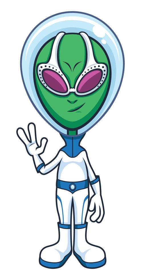 Cute blue alien mascot character cartoon vector icon illustration 2084151  Vector Art at Vecteezy