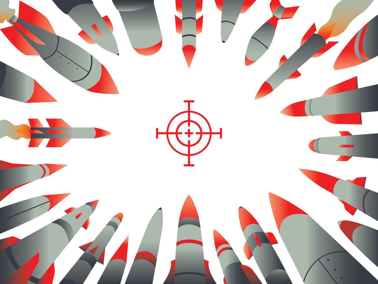 marco de ataque con cohetes vector
