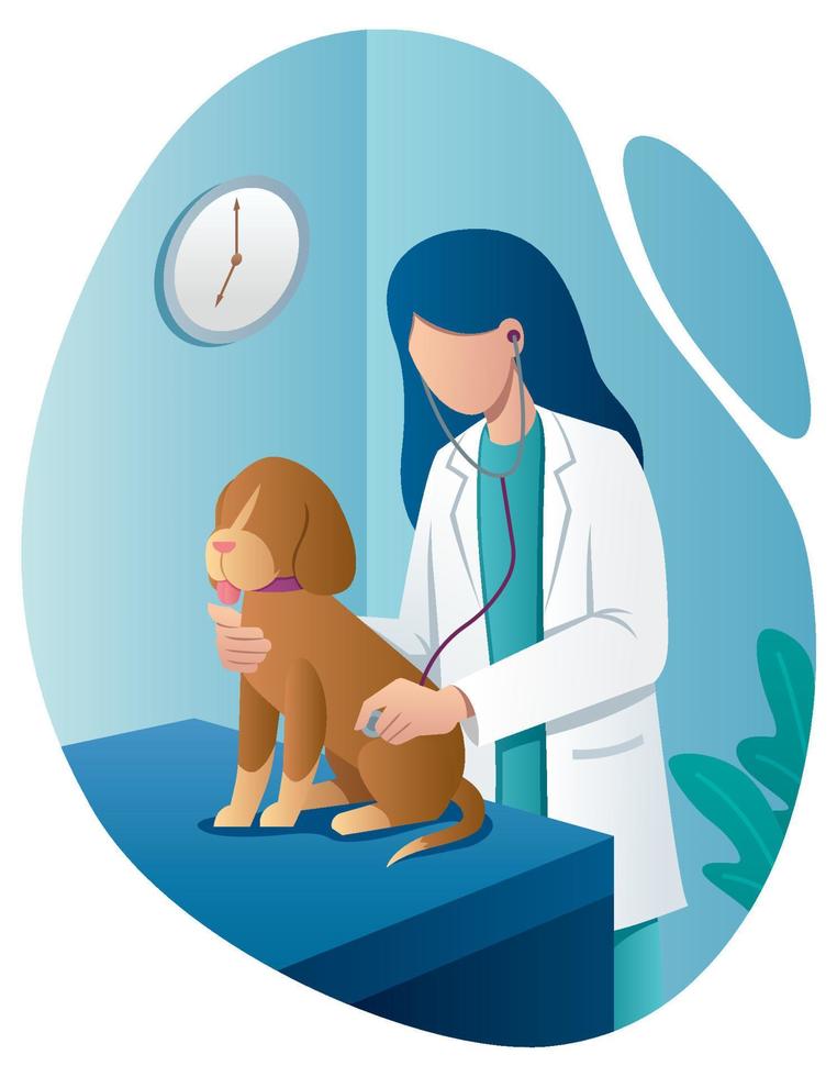 Veterinarian and Dog vector