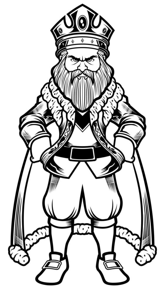 King Standing Line Art vector