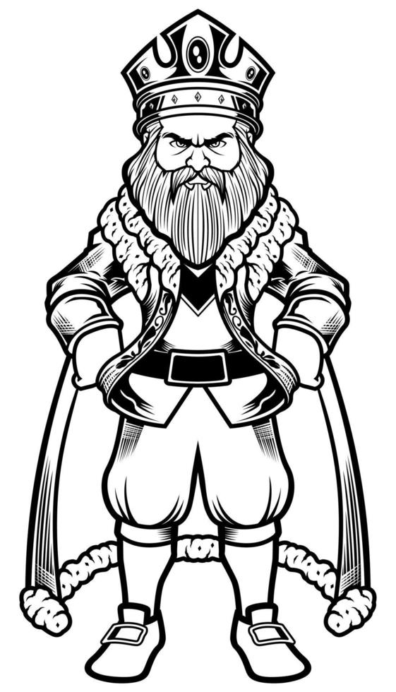 King Standing Line Art vector