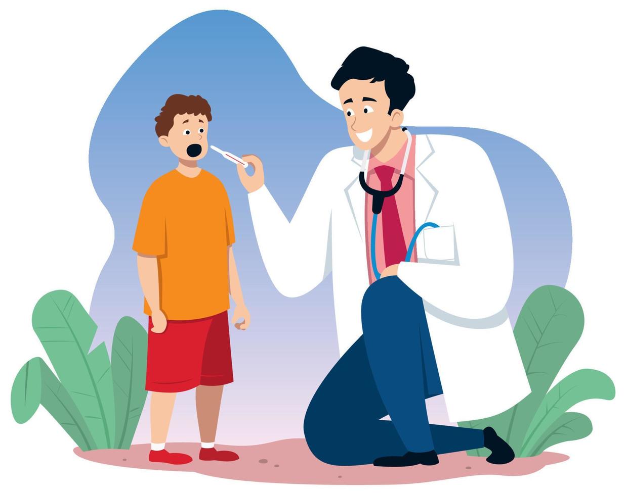 Pediatrician and Child vector