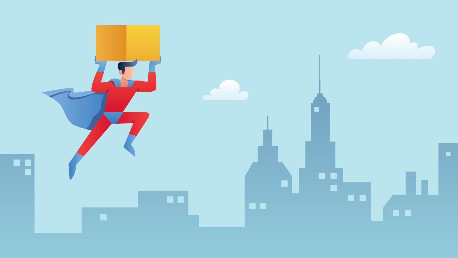 Superhero Bringing Box vector