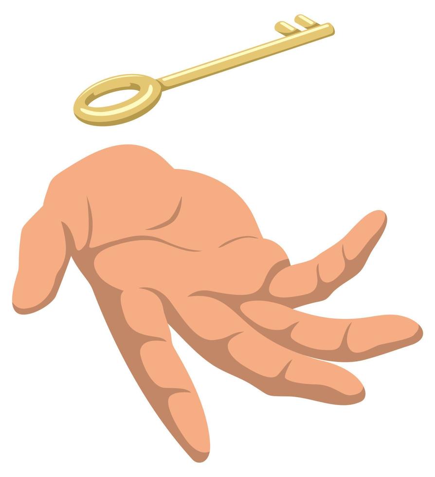 Key In Hand on White vector
