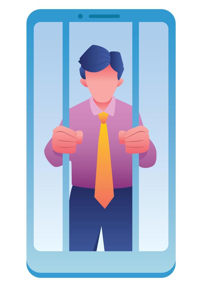Prisoner of Smartphone vector