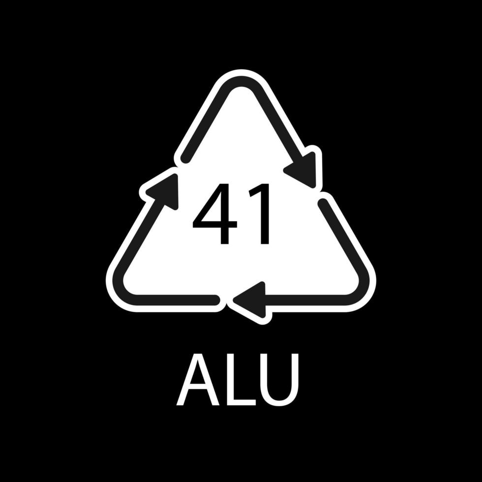 Aluminium recycling symbol ALU 41. Vector Illustration