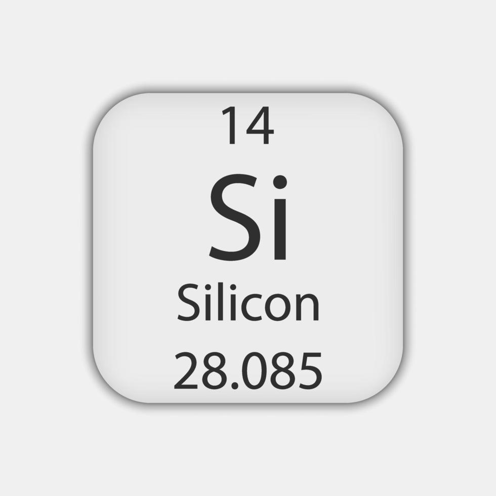 Silicon symbol. Chemical element of the periodic table. Vector illustration.