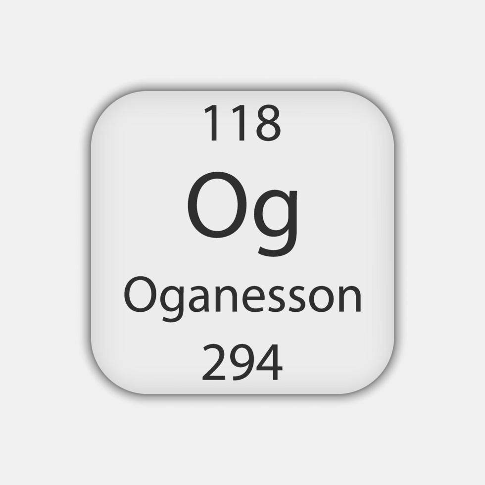 Oganesson symbol. Chemical element of the periodic table. Vector illustration.