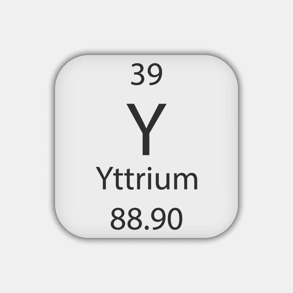 Yttrium symbol. Chemical element of the periodic table. Vector illustration.