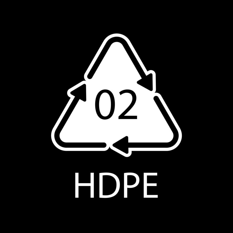 HDPE 02 recycling code symbol. Plastic recycling vector polyethylene sign.