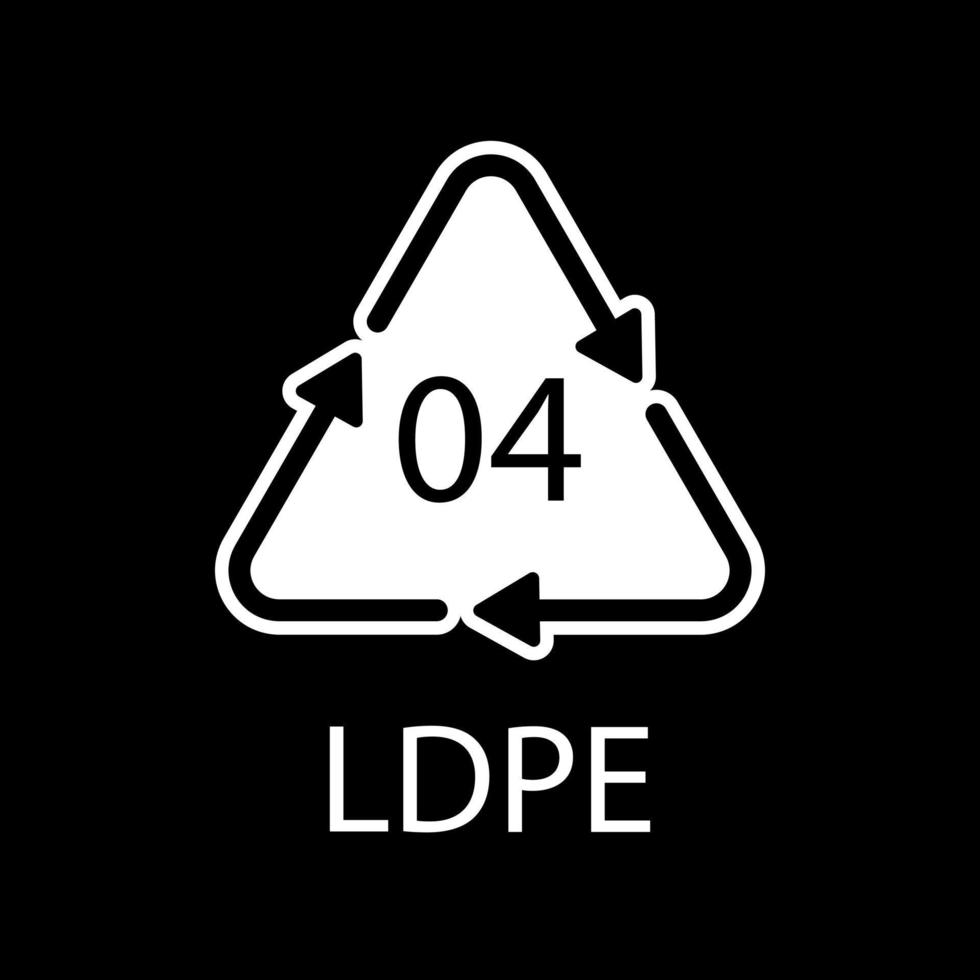 LDPE 04 recycling code symbol. Plastic recycling vector low density polyethylene sign.